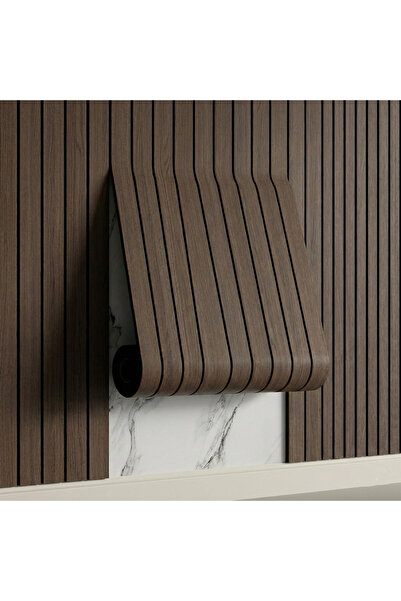 Teno 3D Teno® wood panel, 1.8 sqm, self-adhesive, waterproof, 60x3m, dark brown