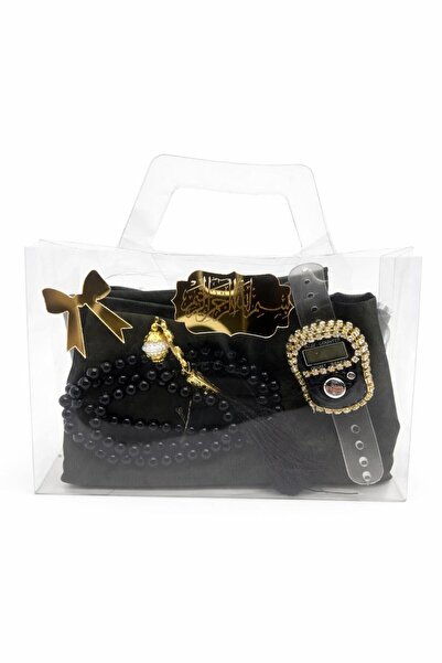 SHR Asetat Çanta İçerisinde Örtü, İnci Tesbih, Taşlı Zikirmatik – Hac Umre Me...