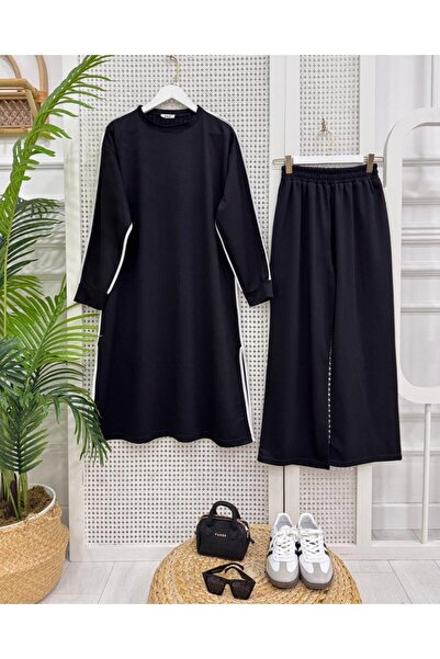 onix طقم مزدوج طويل باللون الأسود