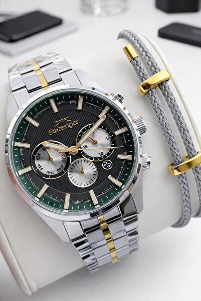 Slazenger Italian Design Bracelet Gift 2 Year Warranty 10 Atm Steel Men Wrist...