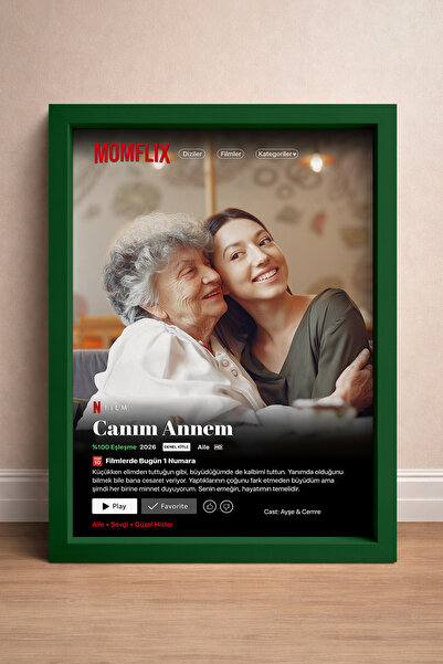 HOMEPACK Anneler Günü Hediyesi, Anne Posteri, Çerçeveli Anne Tablosu, Momflix...