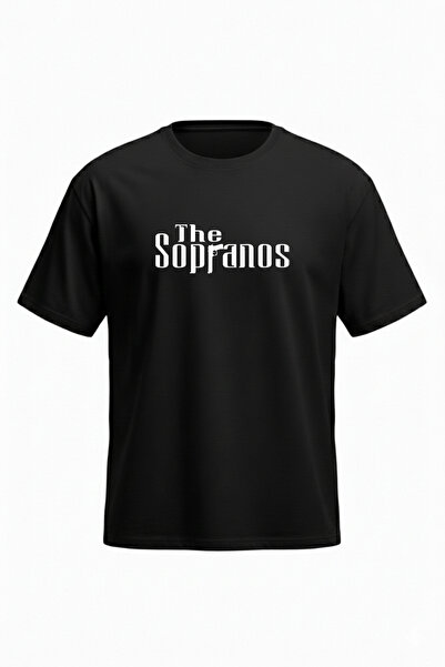 DASH WEAR The Sopranos T-Shirt - Black Printed Oversize Crew Neck Short Sleev...