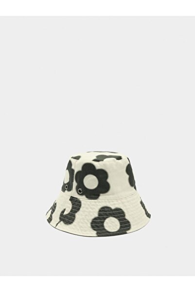 PARFOIS Kadın Çiçek Desenli Çift Taraflı Teknik Kumaş Şapka