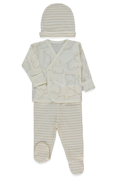 Bebetto طقم ريبانا زيبين 3 قطع (حيوانات سعيدة) بيج