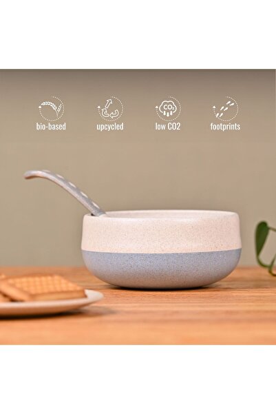 REuse Reusable Bowl+Spoon 250 ml | Made from coffee husks | 1 piece | Azur Grey