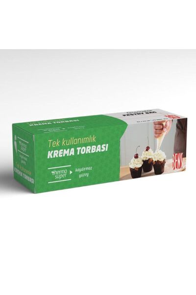BENS Tek Kullanımlık Krema Torbası Kaydırmaz Yüzey Koyu Yeşil