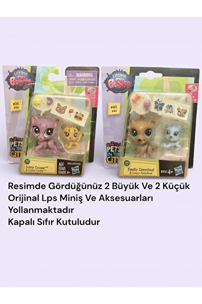 Littlest Pet Shop Jaguar Sunny Ve Köpek Fleetly Lps Miniş Oyuncaklar Aksesuar...