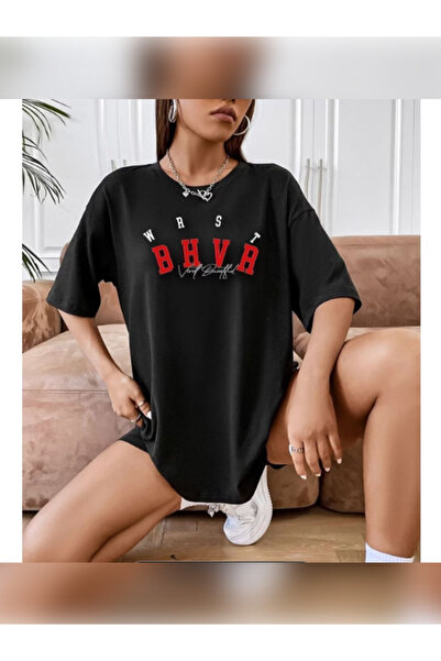 TİMİSİVA Tricou unisex supradimensionat ARTISTIC cu imprimeu guler rotund cu ...