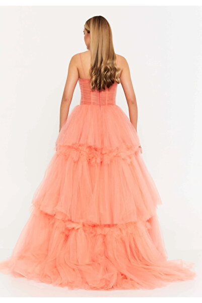 1way puffy Tulle evening dress
