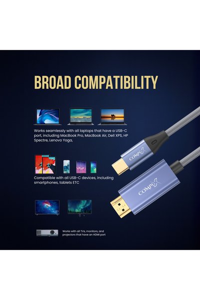 Compix USB C to HDMI Cable 2M 4K@60Hz