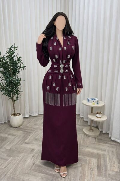 Heidi Luxurious evening dress in burgundy