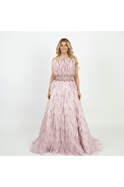 SERA Petal-Sculpted Blush Organza Gala Gown