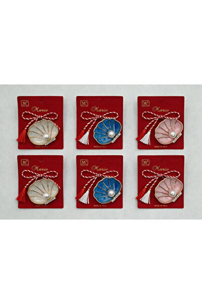 GIA'S WORLD Set of 12 March brooches - Pearl brooch - March Martisor stones