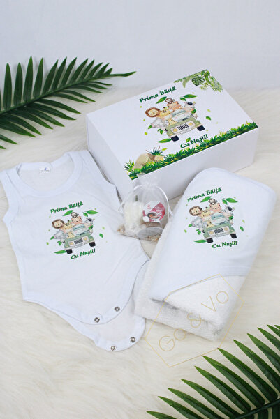 GoVo Kids Set prima baita cu nasii, Animalute Safari – Set 3 piese pentru beb...
