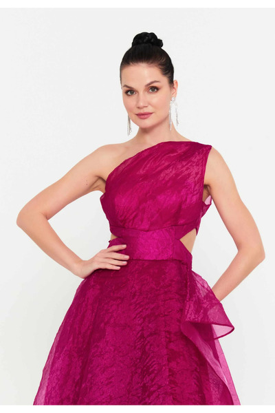 1way Elegant fuchsia evening dress