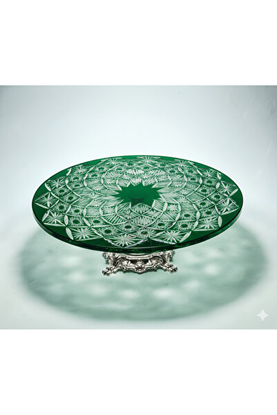 Kristal Market Handcrafted Cut Crystal Pedestal Presentation Stand Avant-Garde