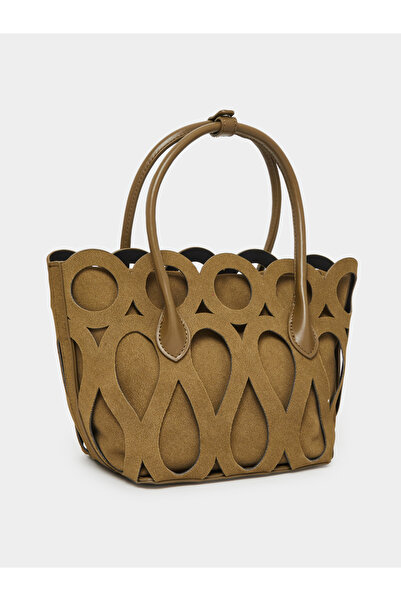 Styli Olive Green Cutout Detail Handbag