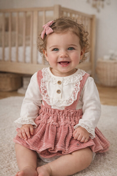 TOGY BABY VE KIDS WEAR Togy Baby & Kids Wear Blair Kız Bebek Salopet Romper T...