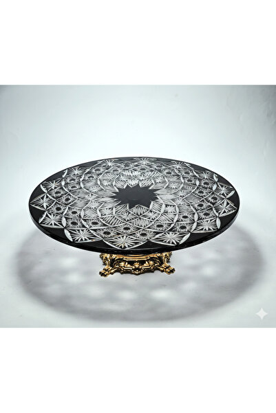 Kristal Market Handcrafted Cut Crystal Pedestal Presentation Stand Avant-Garde