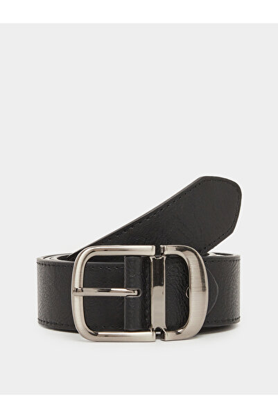 Styli حزام خصر رجالي أسود صلب مع مشبك معدني