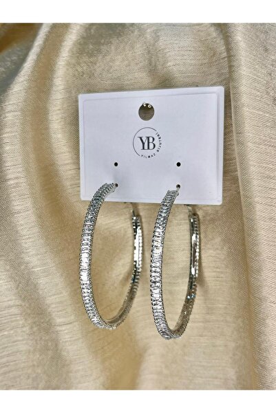 D&Z ACCESSORİES Elegant Zircon Stone Silver Color Hoop Earrings |   Casual & ...