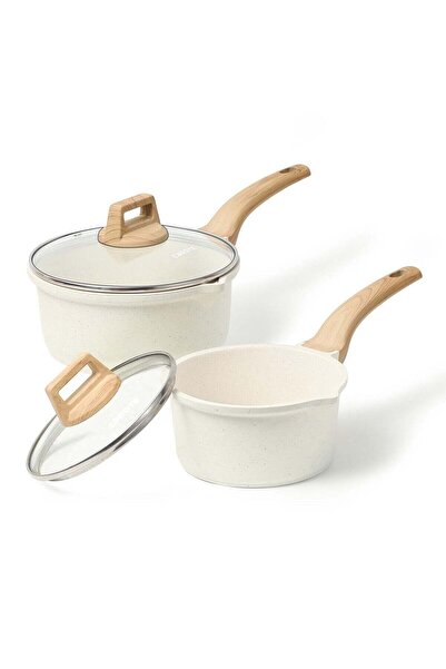 CAROTE 1.5Qt & 2.5Qt Sauce Pan Set with Lid Nonstick Saucepan 4 Pcs Non Stick...