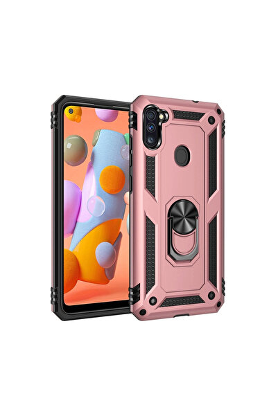 eco port جراب سامسونج جالاكسي A11 غطاء سيليكون صوفيا مع حلقة - وردي