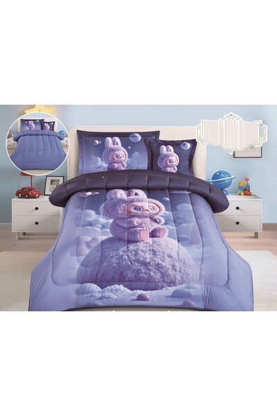 alzawia Single Duvet , 4 pieces, summer design, unique double-sided print