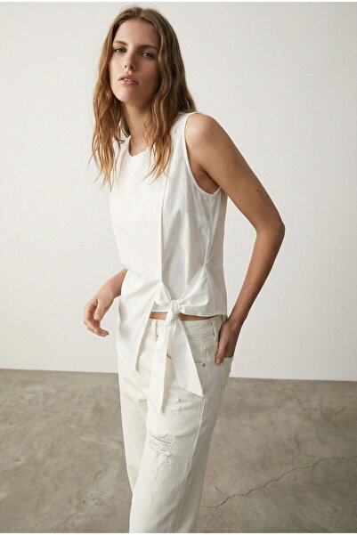 Quzu Lacing Detailed Blouse Ecru