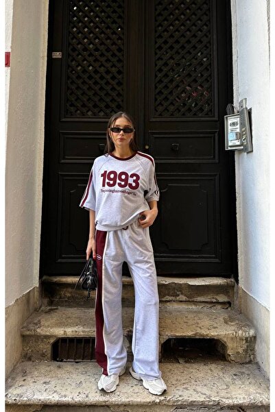 ALVOR Women's Oversize Graphic Printed Top and Bottom Tracksuit Set