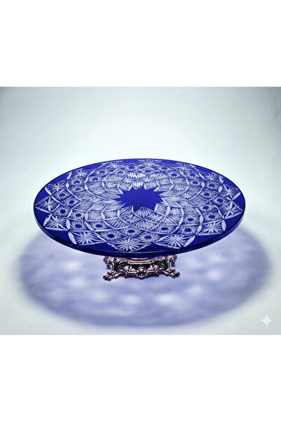 Kristal Market Handcrafted Cut Crystal Pedestal Presentation Stand Avant-Garde