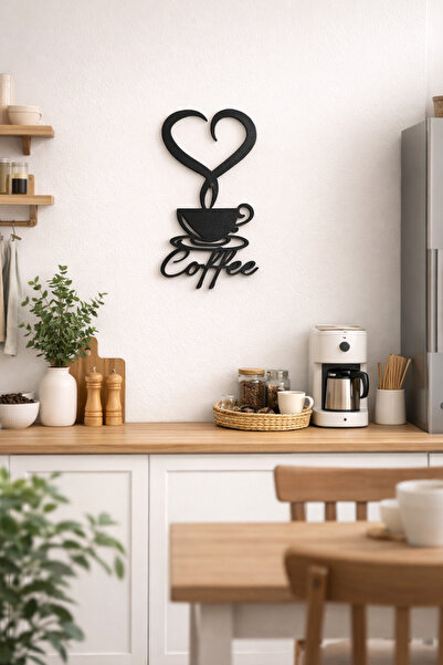 ABENOVA Mutfak & Kahve Köşesi Modern Duvar Süsü | Kalp Buhar Detaylı