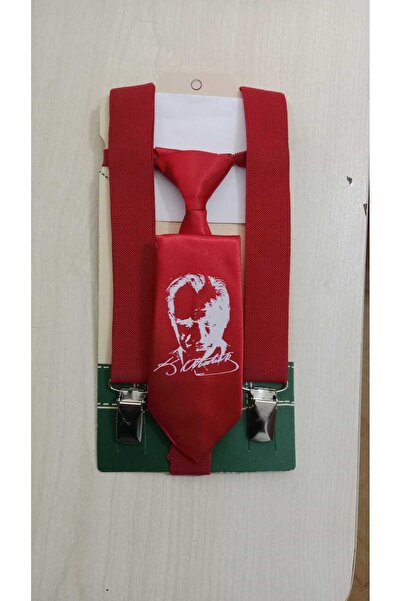 BYB Atatürk baskılı kravat ve askı