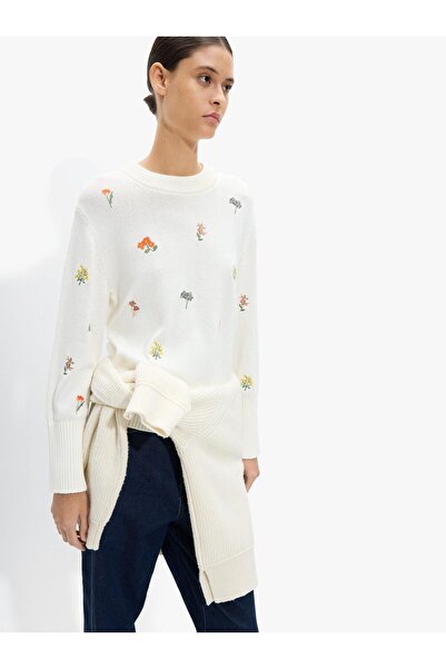 PARFOIS Kadın Desenli Örme Sweatshirt %100 Pamuk