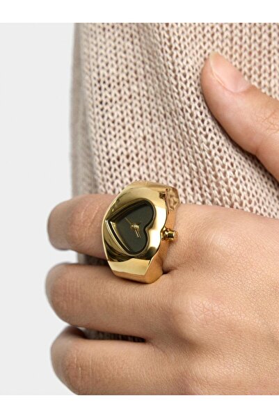 PARFOIS Kadın Paslanmaz Çelik Kalp Şeklinde Yüzük Saat