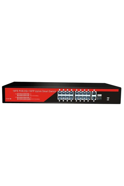 EZCOOL Ez-16Psf-Sfp 16Port 16Fe+2Ge+1Sfp Gigabit Poe Switch 240W