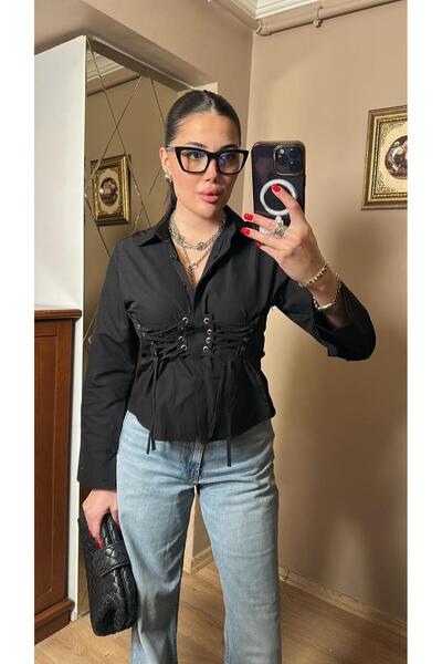 ALVOR Eyelet Cord Tie Design Shirt