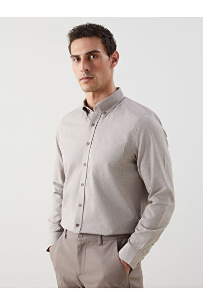 LC Waikiki Rmz Gi̇yi̇m Farkiyla Standard Fit Oxford Men's Shirt with Pockets