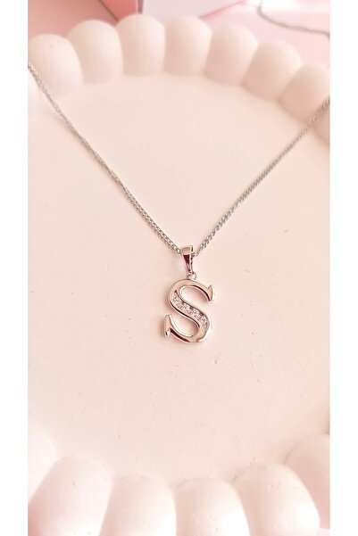 MİLUNXTE Xuping Necklace Women's Silver Color Letter S Steel Necklace with Sh...