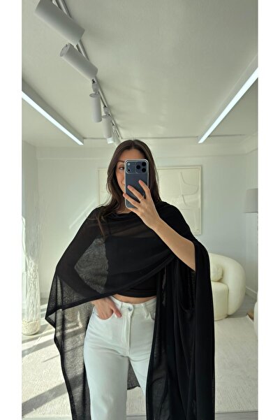 LUUNA STORE Fine knitted cape blouse - black