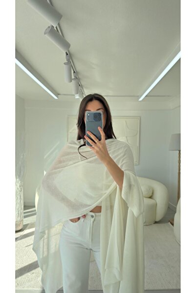 LUUNA STORE Thin Knitted Cape Blush - White