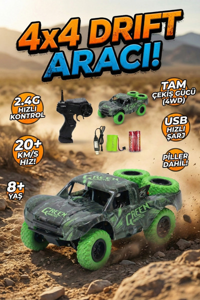 craftivio Şarjlı Uzaktan Kumandalı Araba 4x4 Yüksek Hızlı Drift ve Arazi Arac...