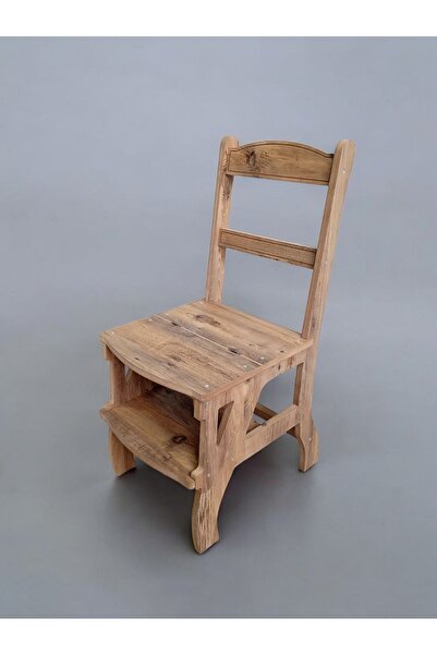 ÇNR Home Collection MDF Katlanır Merdivenli Sandalye 2’si 1 Arada 110 Kg