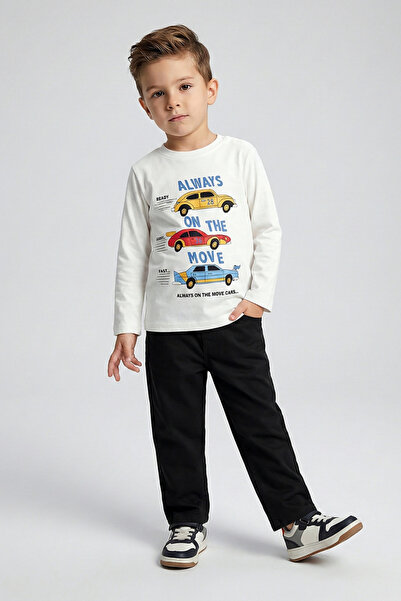 DMB BOYS & GIRLS Дмб момчешка блуза с принт 2-7 години Екру