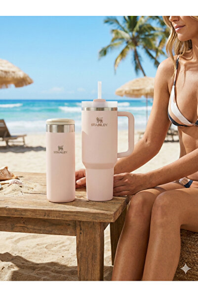 Stanley Quencher 1.18 Lt and Aerolight 0.47 Lt Hot and Cold Thermos Set Powde...