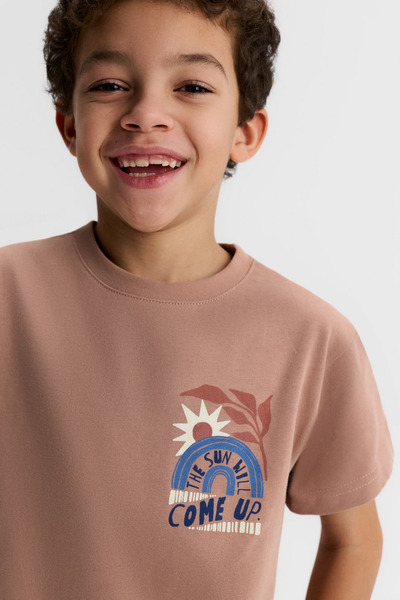 NK Tricou cu imprimeu pe spate pentru băieți, 8-14 ani, pudră