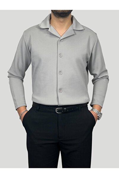 HAVANO Havanna Premium Soft Textured Thick Winter Shirt - Gray