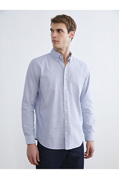 LC Waikiki Rmz Gi̇yi̇m Farkiyla Standard Fit Striped Men's Shirt