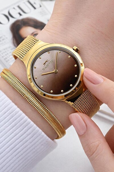 Slazenger Steel Cord 2 Years Warranty 5 Atm Bracelet Gift Women Wristwatch Bs...