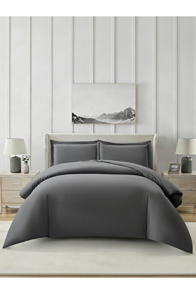 Donetella Solid Duvet Cover Set 4-Pcs, Queen Size 200×240cm, Brushed Microfib...